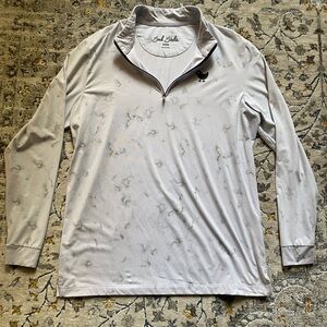 Bad Birdie White Marbled Quarter-Zip Pullover